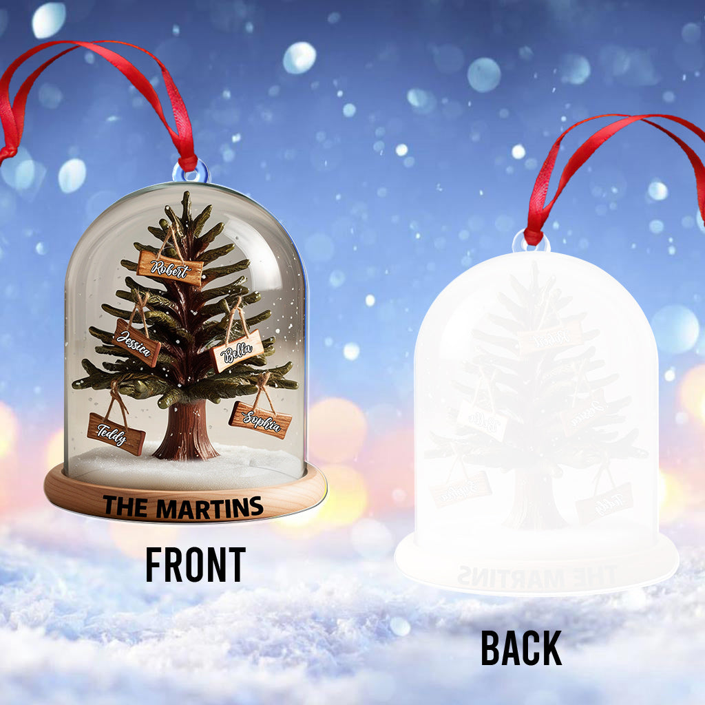 Christmas Family Tree Dome - Personalized Family Transparent Ornament