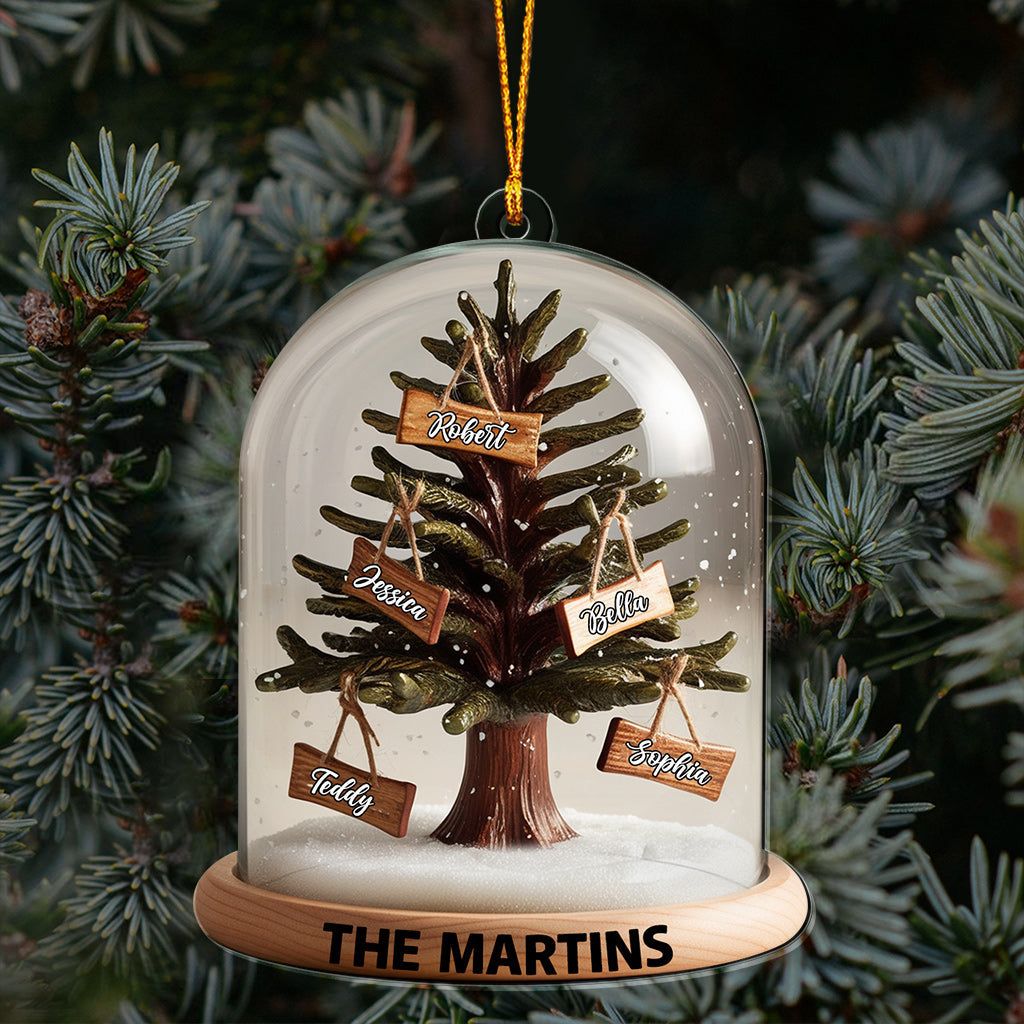 Christmas Family Tree Dome - Personalized Family Transparent Ornament