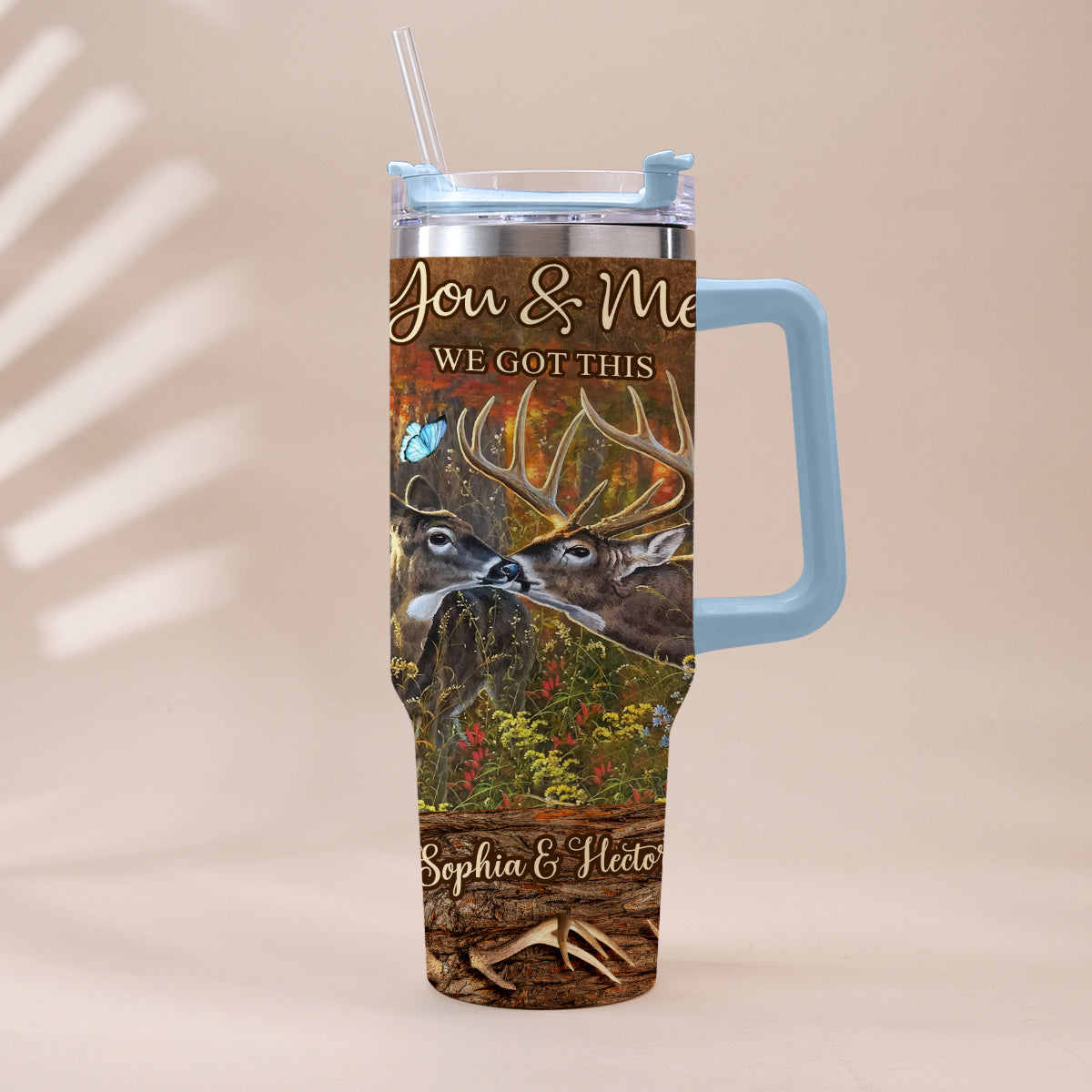 Hunting Couple It's You & Me - Personalized Hunting Tumbler With Handle