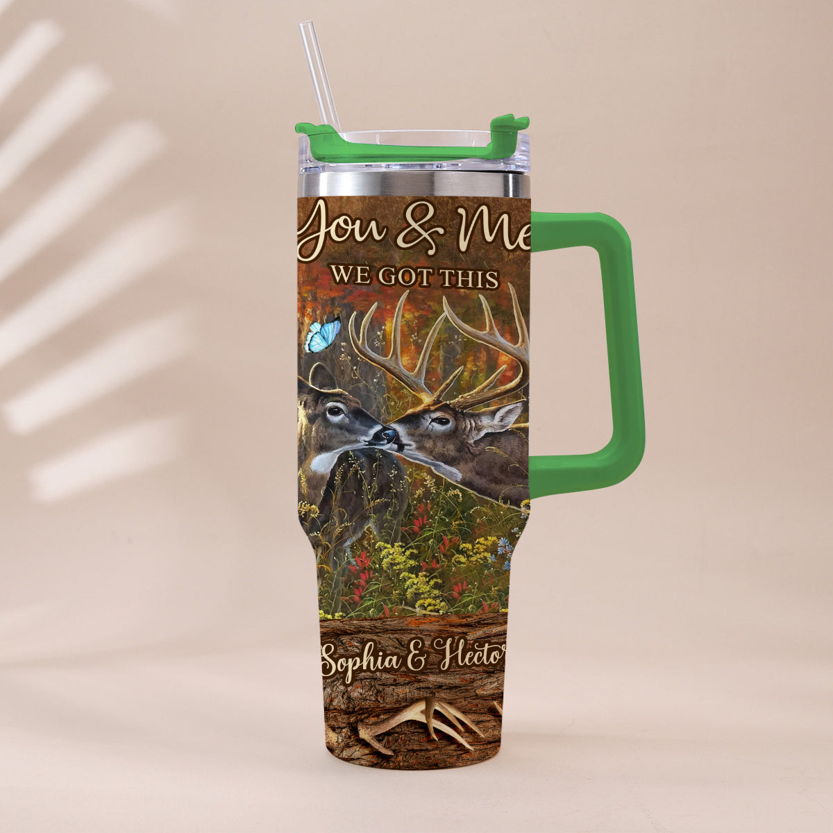 Hunting Couple It's You & Me - Personalized Hunting Tumbler With Handle