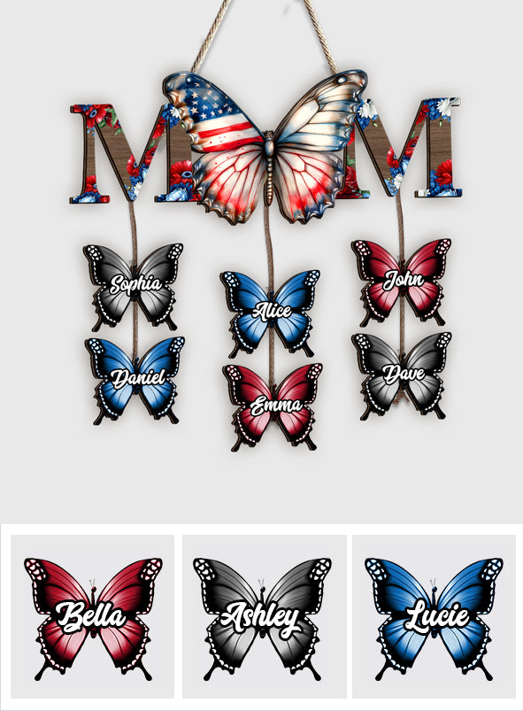 4th Of July Butterfly Grandma - Personalized Grandma Pallet Wood Sign