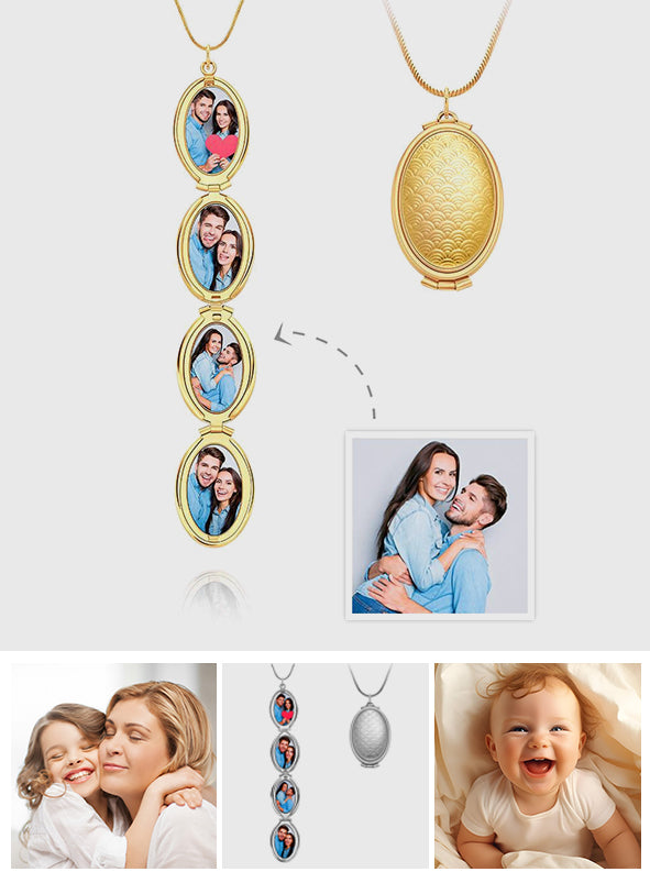 Oval Locket Pendant - Personalized Oval Locket Pendant