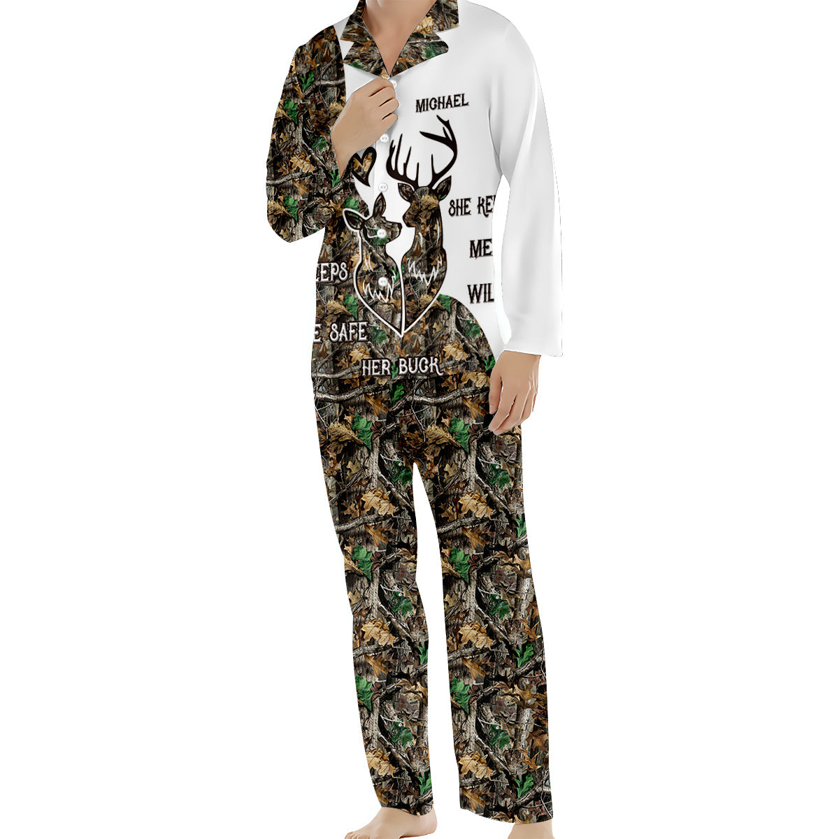 Wildest Love - Personalized Hunting Button Down Pajamas