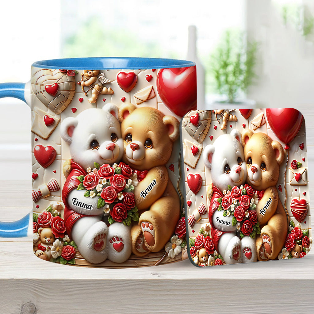 Cute Bear Couple - Personalized Couple Accent Mug