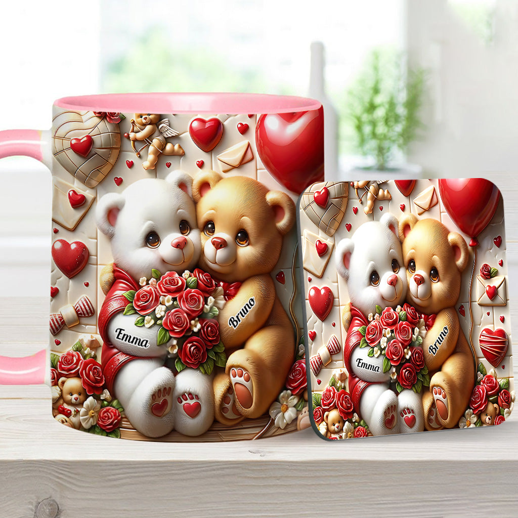 Cute Bear Couple - Personalized Couple Accent Mug