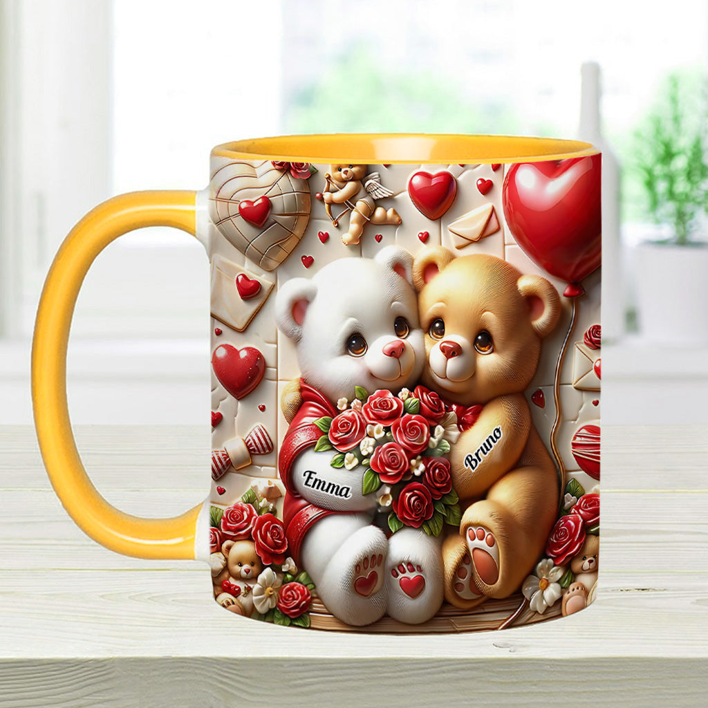 Cute Bear Couple - Personalized Couple Accent Mug