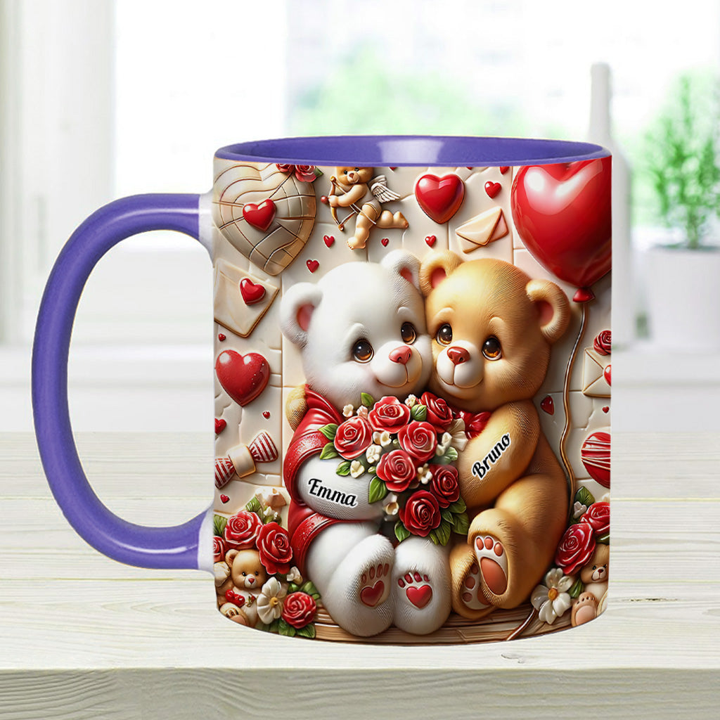 Cute Bear Couple - Personalized Couple Accent Mug