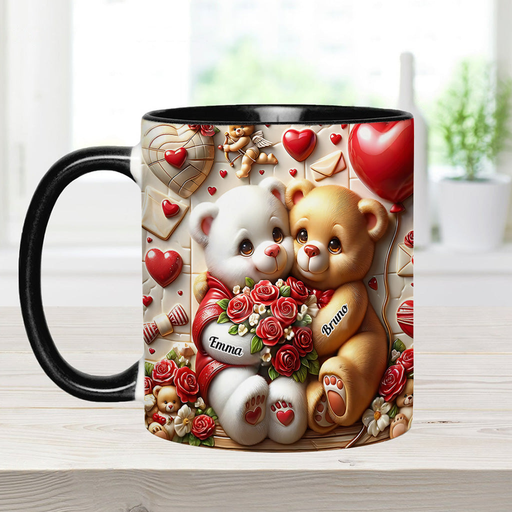 Cute Bear Couple - Personalized Couple Accent Mug