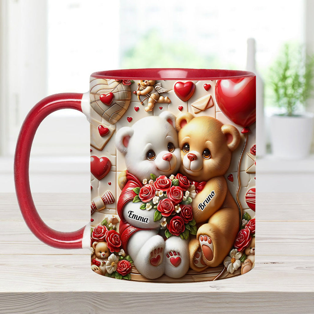 Cute Bear Couple - Personalized Couple Accent Mug