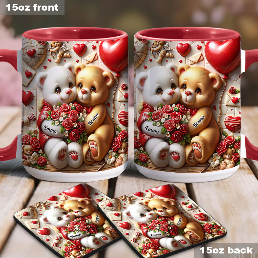 Cute Bear Couple - Personalized Couple Accent Mug