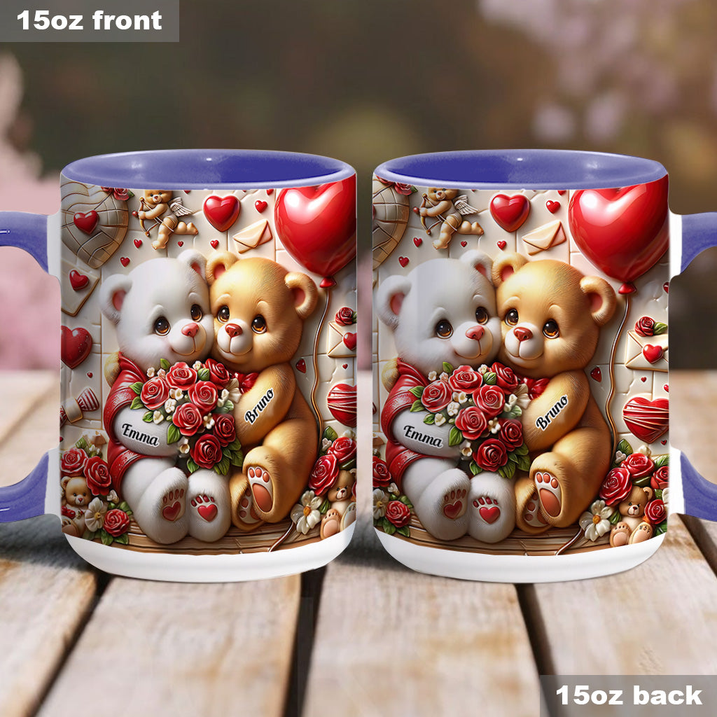 Cute Bear Couple - Personalized Couple Accent Mug