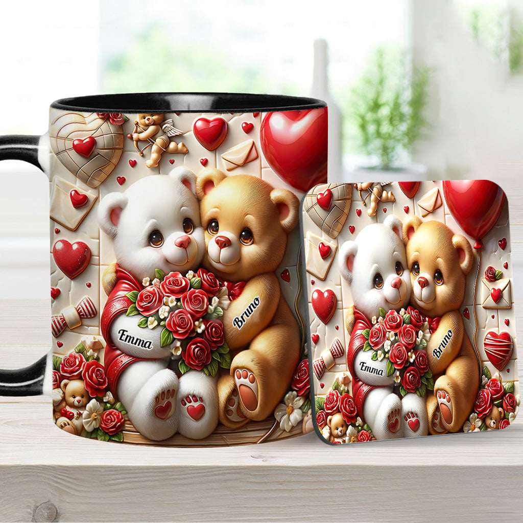 Cute Bear Couple - Personalized Couple Accent Mug