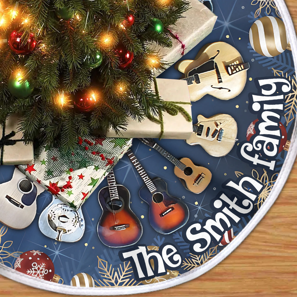 Merry Christmas - Personalized Guitar Tree Skirt