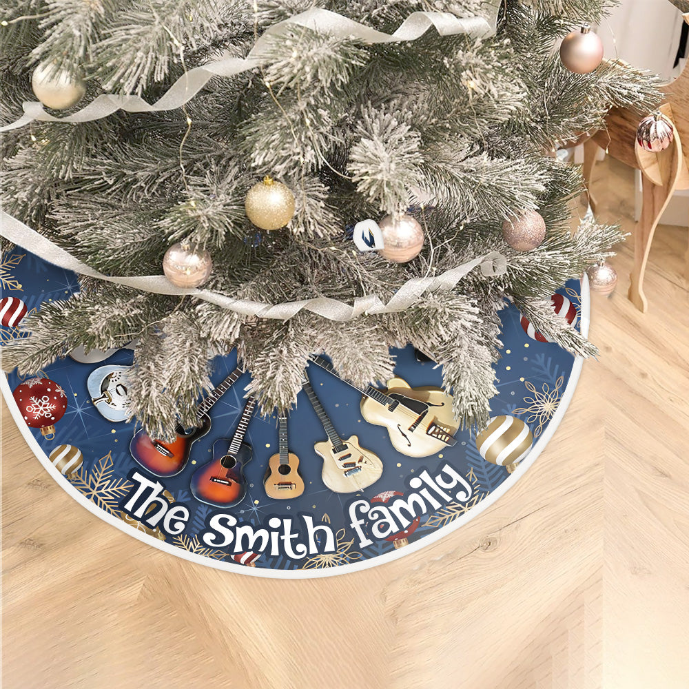 Merry Christmas - Personalized Guitar Tree Skirt