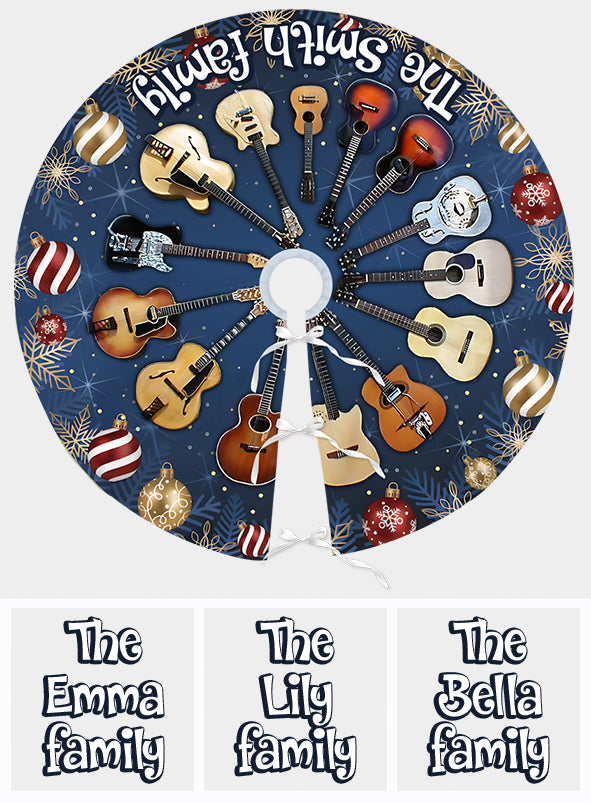 Merry Christmas - Personalized Guitar Tree Skirt