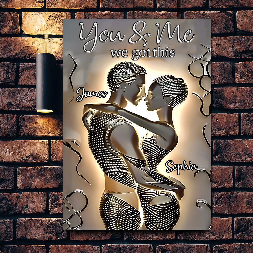 It's You & Me - Personalized African American Rectangle Metal Sign