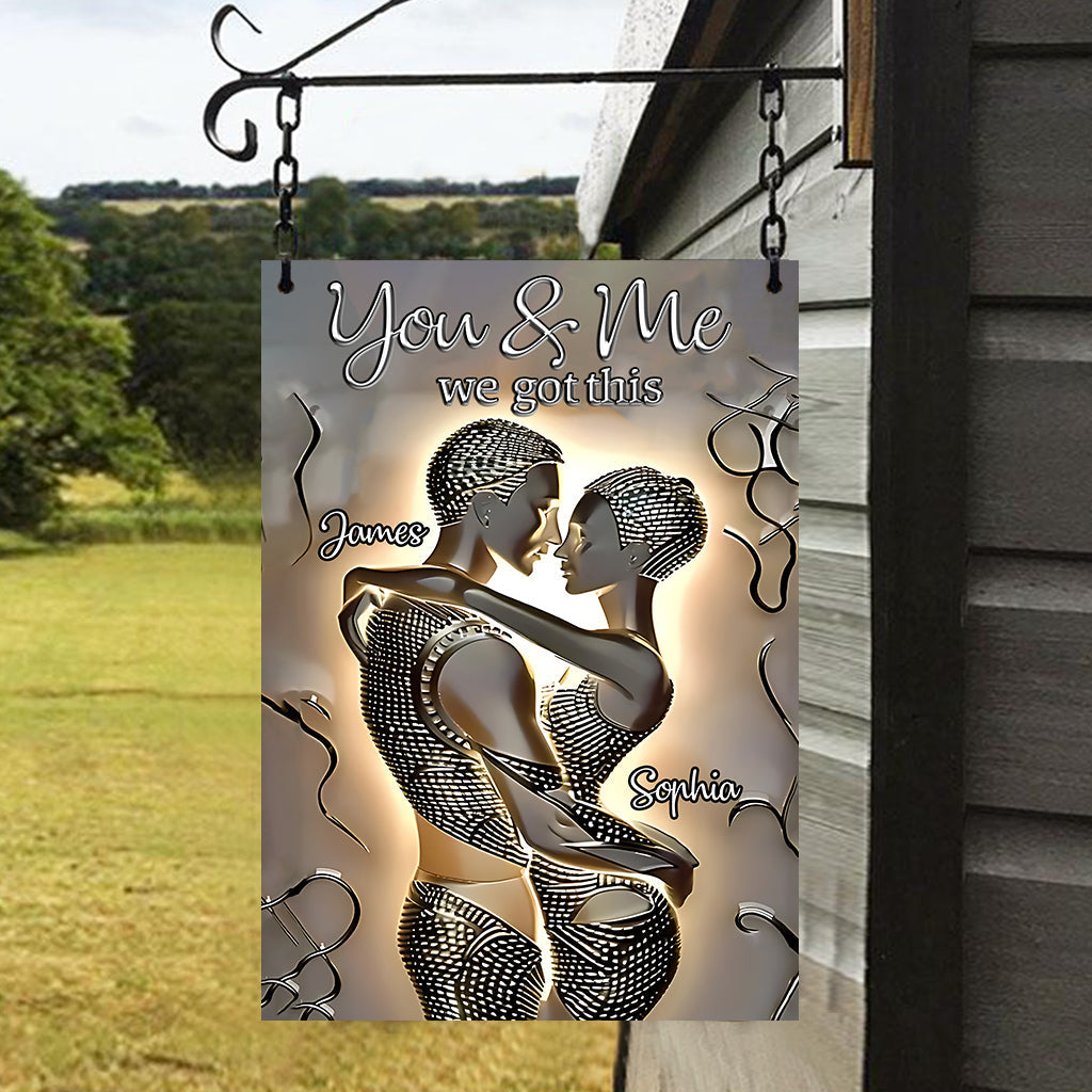 It's You & Me - Personalized African American Rectangle Metal Sign