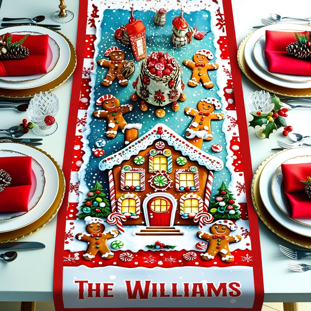 Merry Christmas - Personalized Family Table Runner