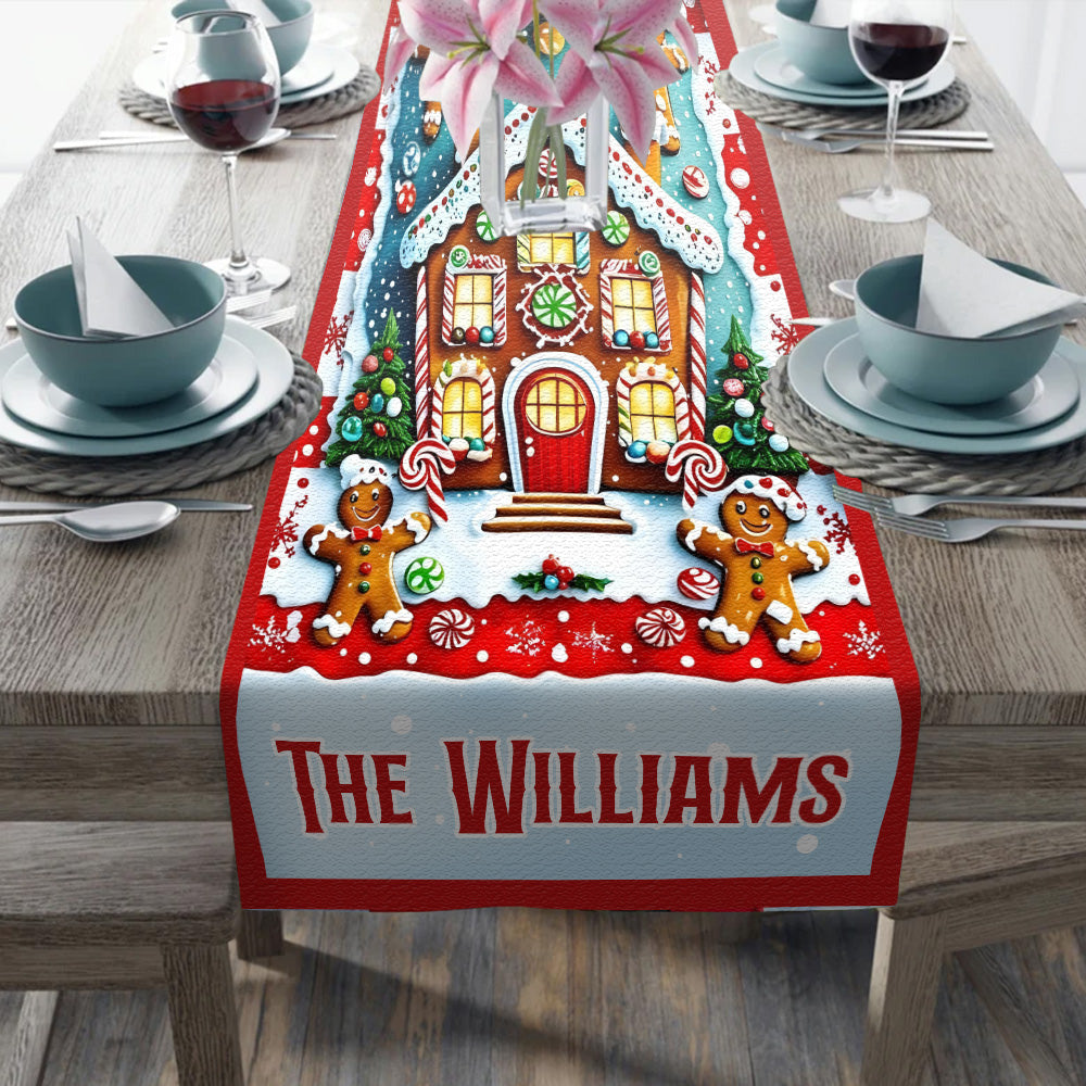 Merry Christmas - Personalized Family Table Runner