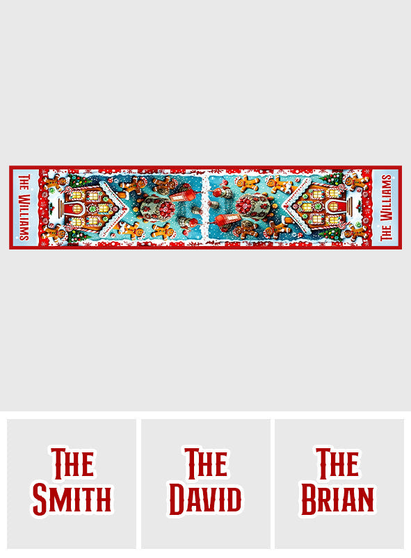 Merry Christmas - Personalized Family Table Runner