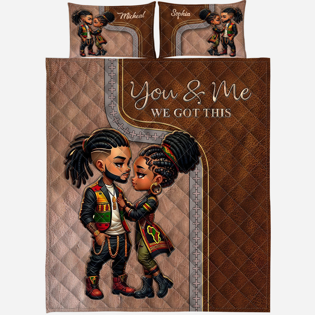 You Are My King & I Am Your Queen - Personalized African American Quilt Set