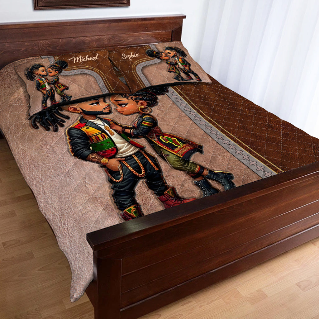 You Are My King & I Am Your Queen - Personalized African American Quilt Set