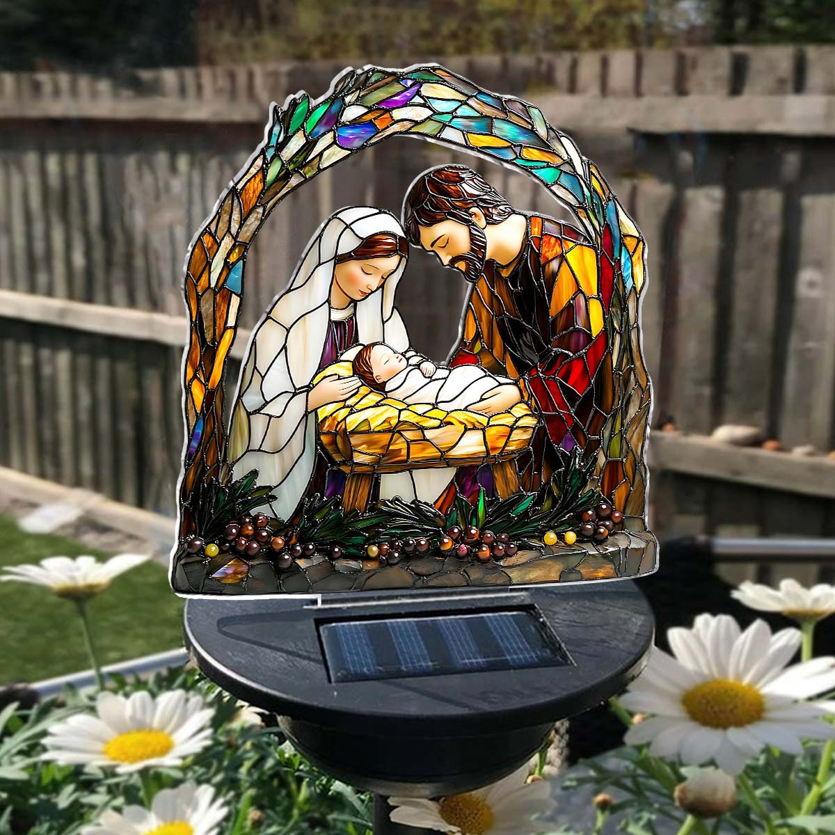 The Day He Was Born - Christian Garden Solar Light