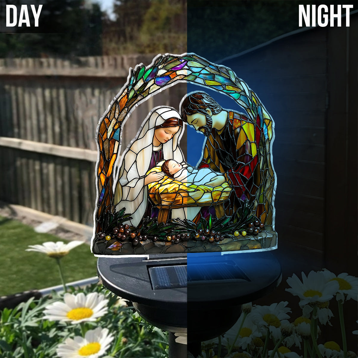 The Day He Was Born - Christian Garden Solar Light