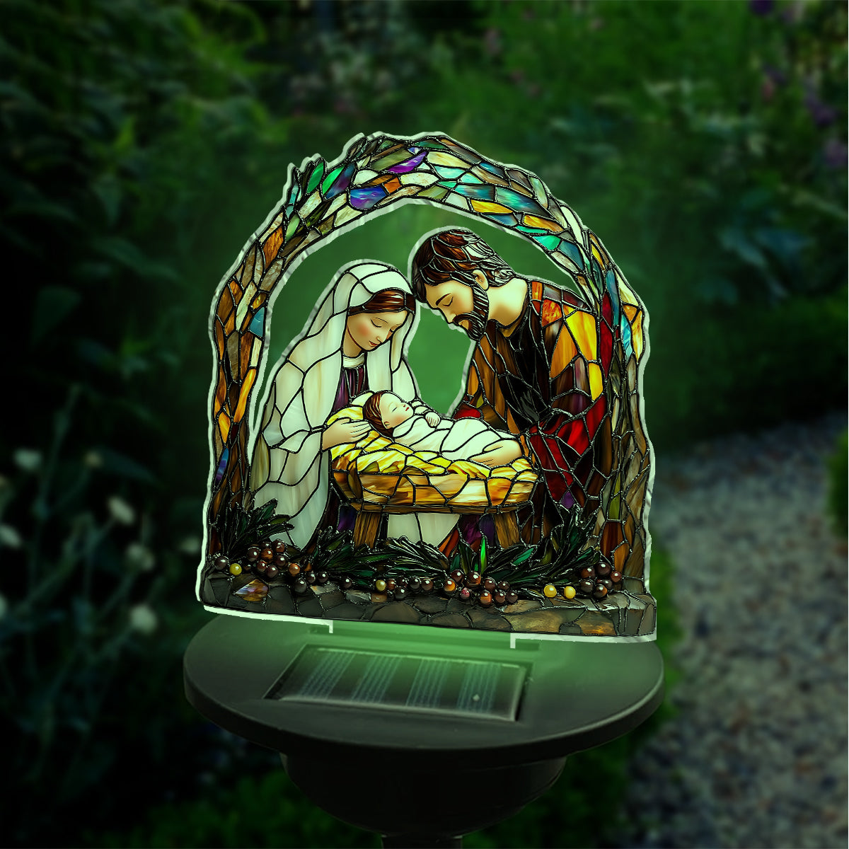 The Day He Was Born - Christian Garden Solar Light