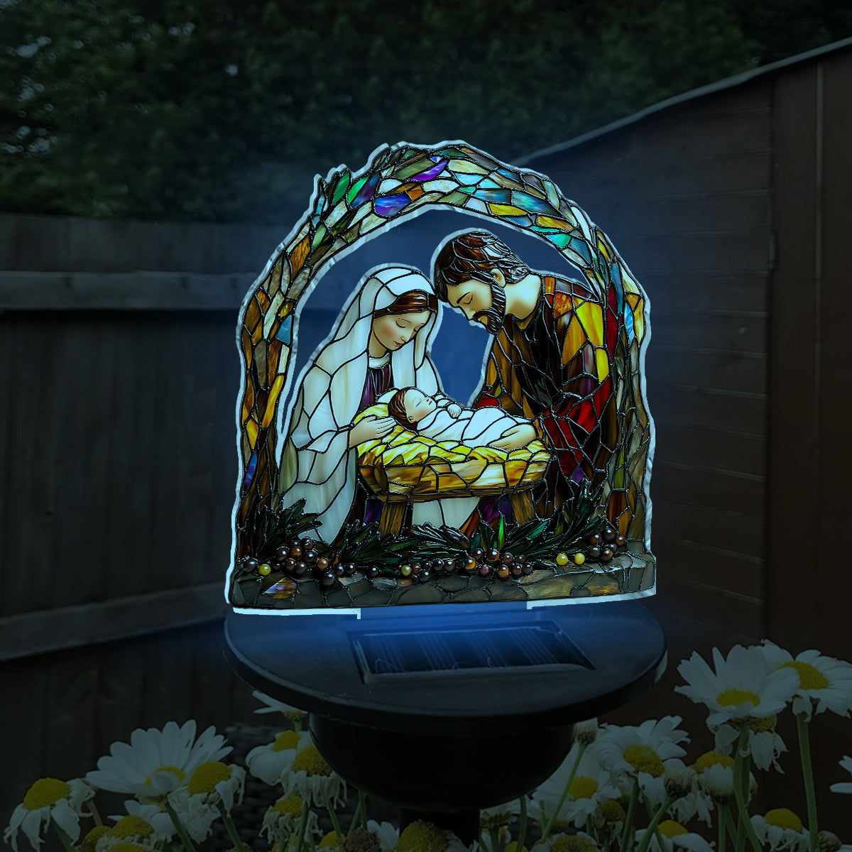 The Day He Was Born - Christian Garden Solar Light