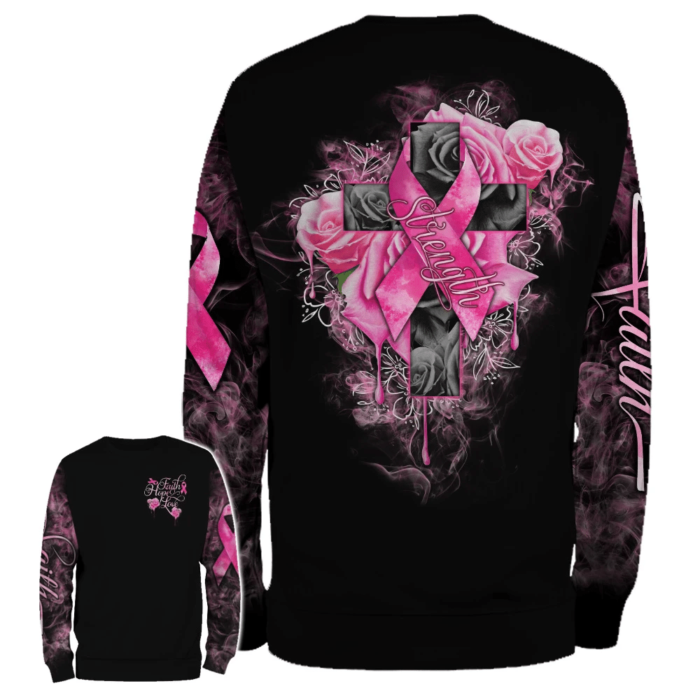 Faith Hope Love - Breast Cancer Awareness All Over T-shirt and Hoodie 0822
