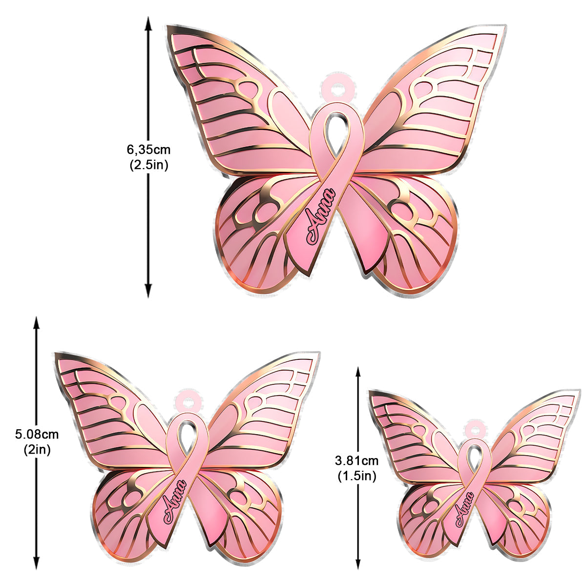 Hope Butterfly - Personalized Breast Cancer Awareness Earrings