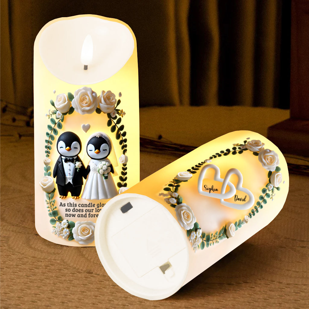 As This Candle Glows, So Does Our Love, Now And Forever - Personalized Couple Flameless Candle