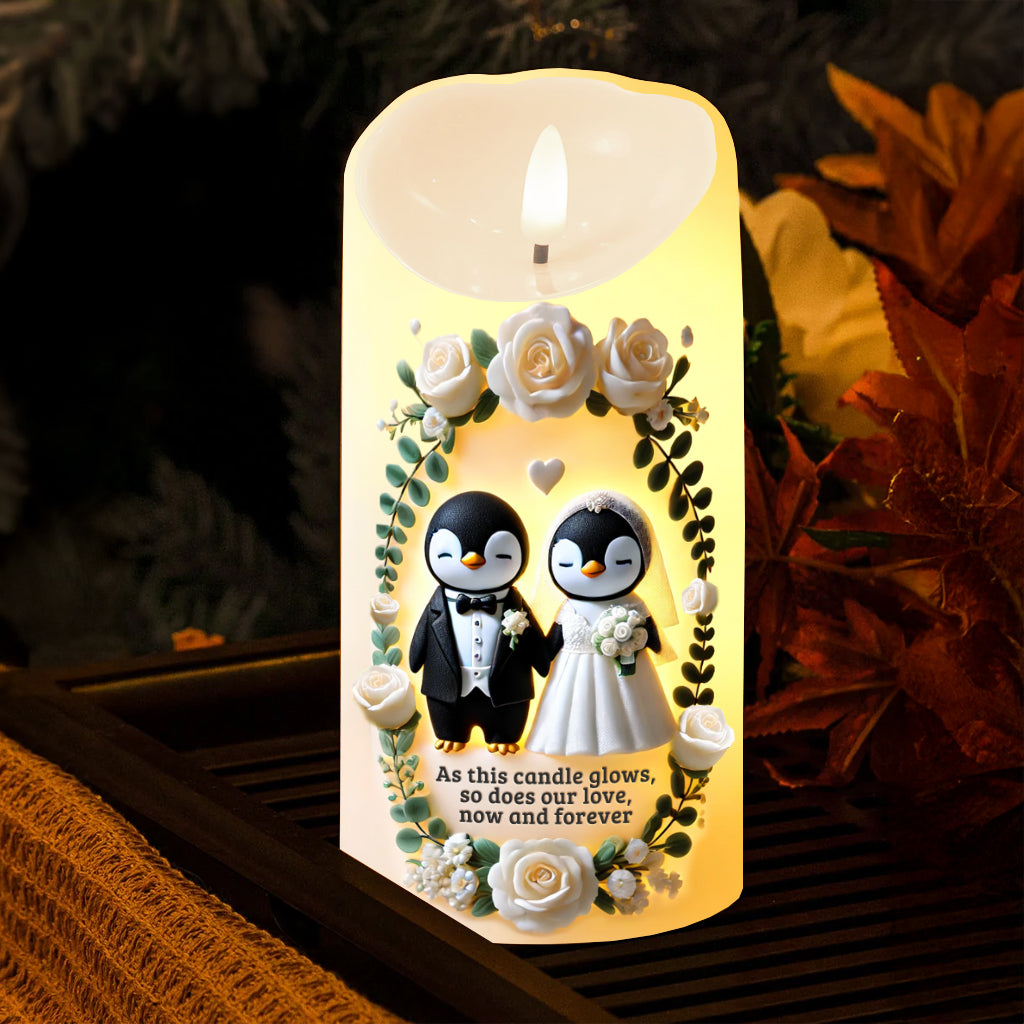 As This Candle Glows, So Does Our Love, Now And Forever - Personalized Couple Flameless Candle