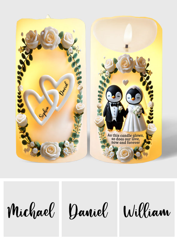 As This Candle Glows, So Does Our Love, Now And Forever - Personalized Couple Flameless Candle