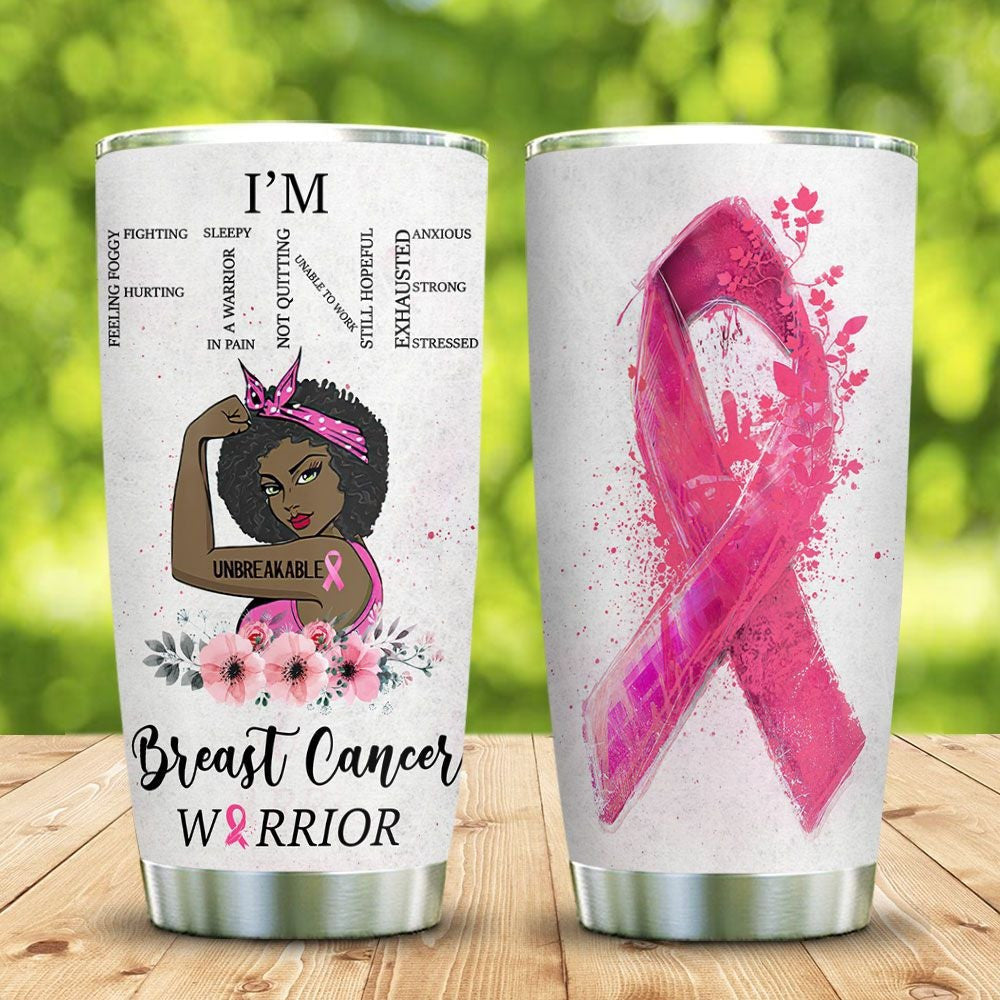 Black Woman - Breast Cancer Awareness Tumbler 0822