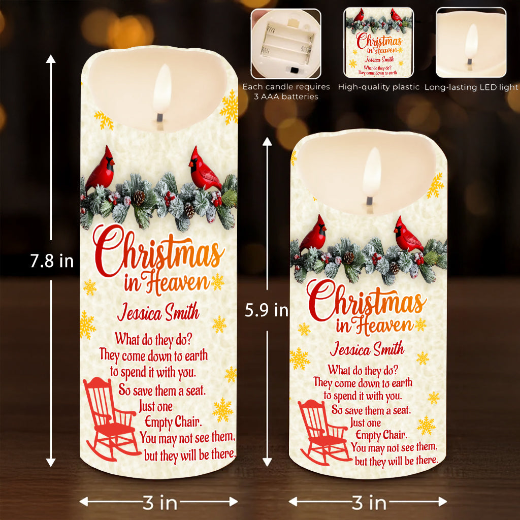 Christmas In Heaven - Personalized Memorial Flameless Candle