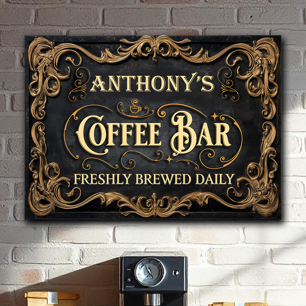 My Coffee Bar - Personalized Coffee Rectangle Metal Sign