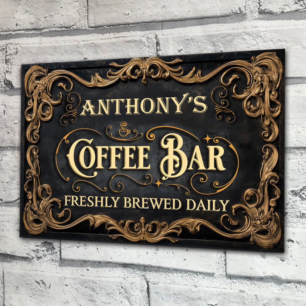 My Coffee Bar - Personalized Coffee Rectangle Metal Sign