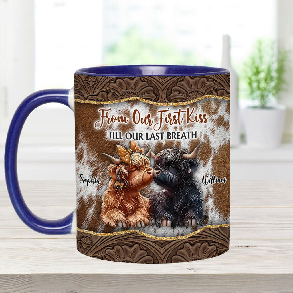 From Our First Kiss Till Our Last Breath - Personalized Accent Mug