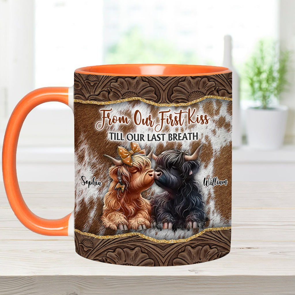 From Our First Kiss Till Our Last Breath - Personalized Accent Mug