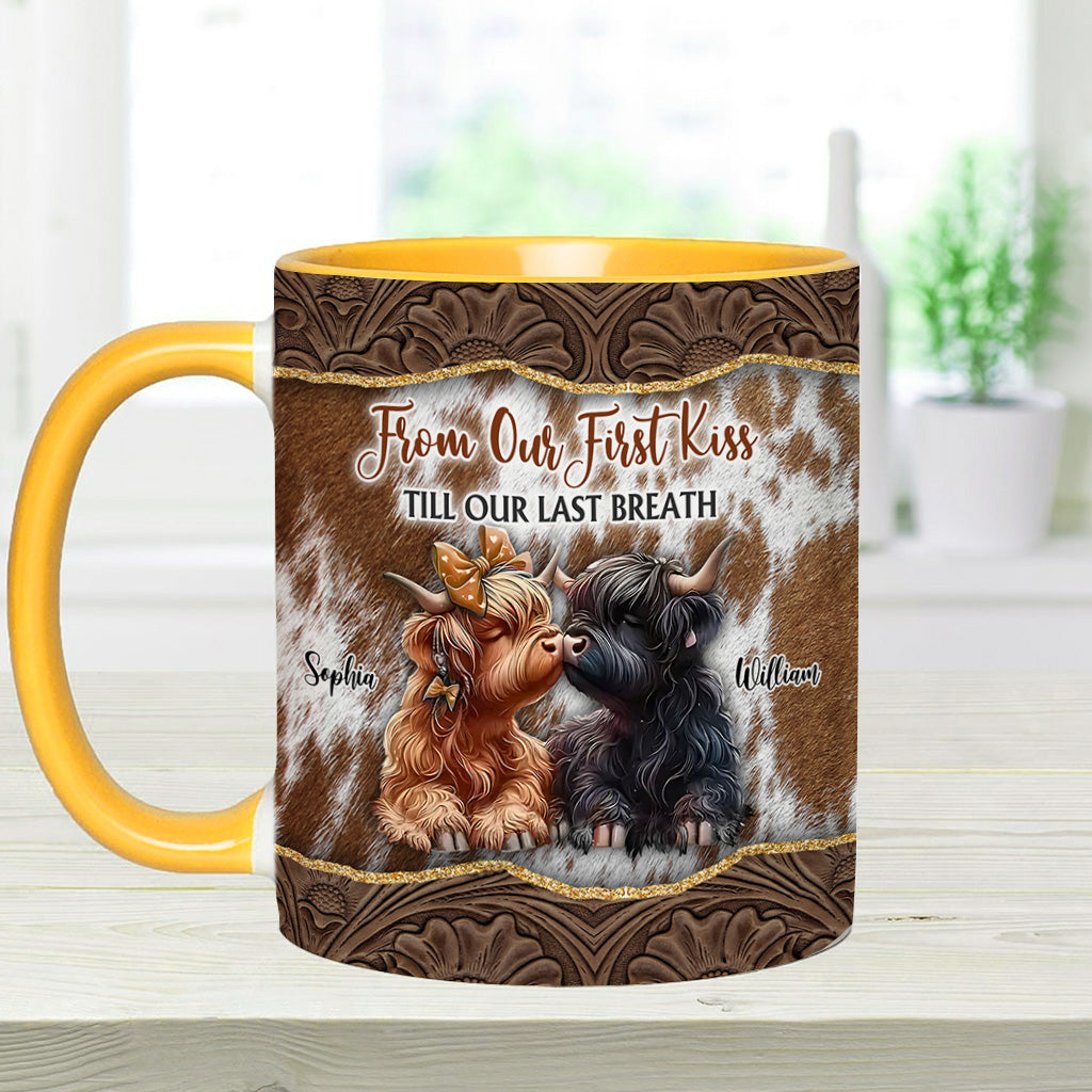 From Our First Kiss Till Our Last Breath - Personalized Accent Mug