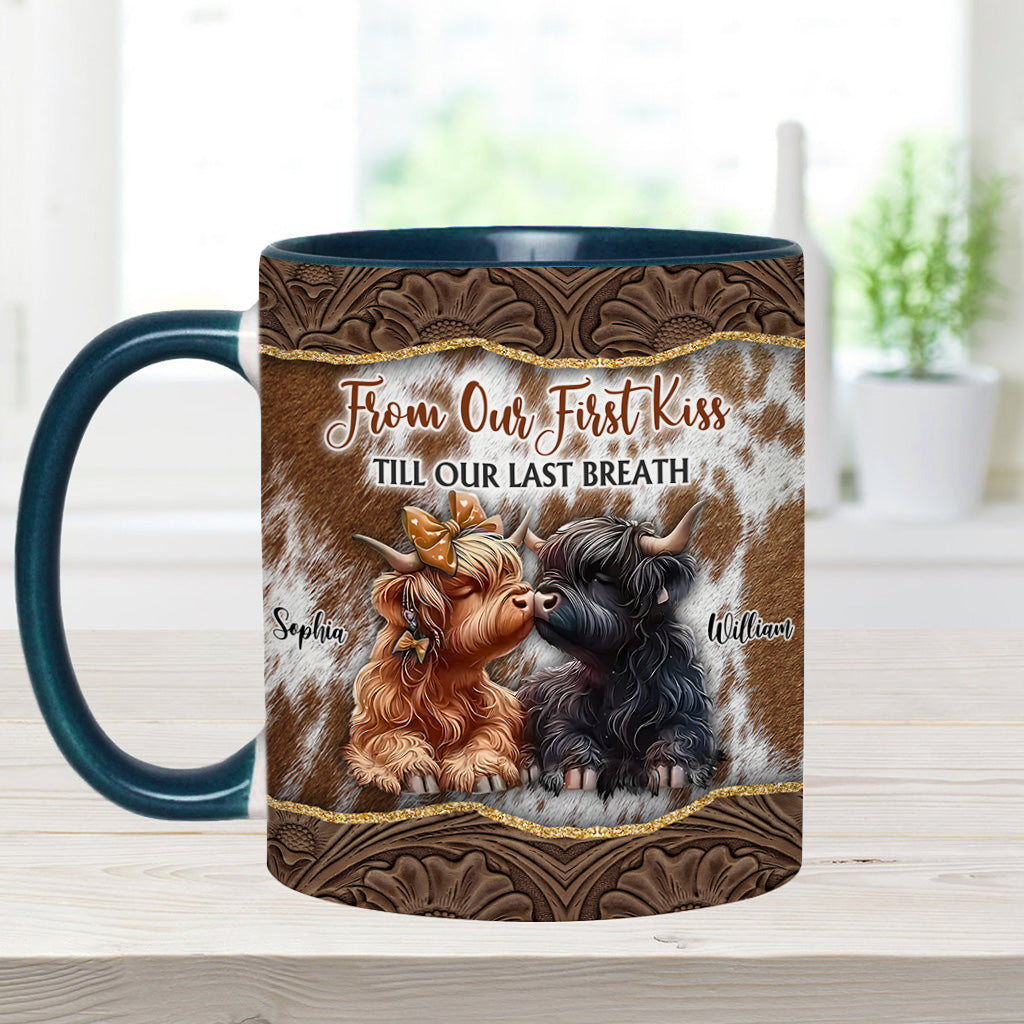 From Our First Kiss Till Our Last Breath - Personalized Accent Mug