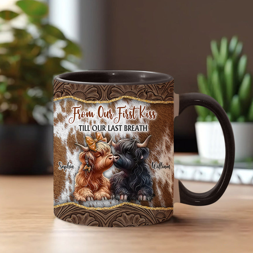 From Our First Kiss Till Our Last Breath - Personalized Accent Mug
