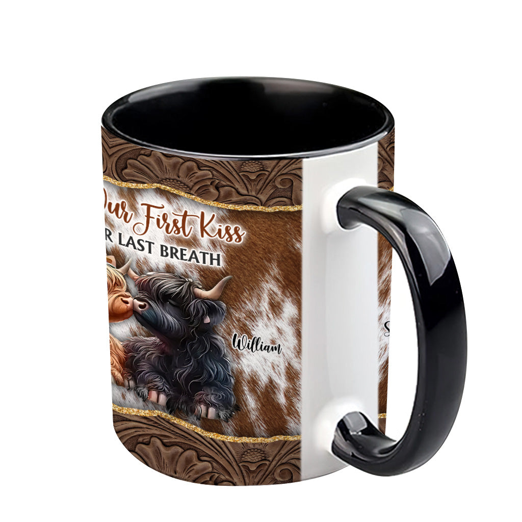 From Our First Kiss Till Our Last Breath - Personalized Accent Mug