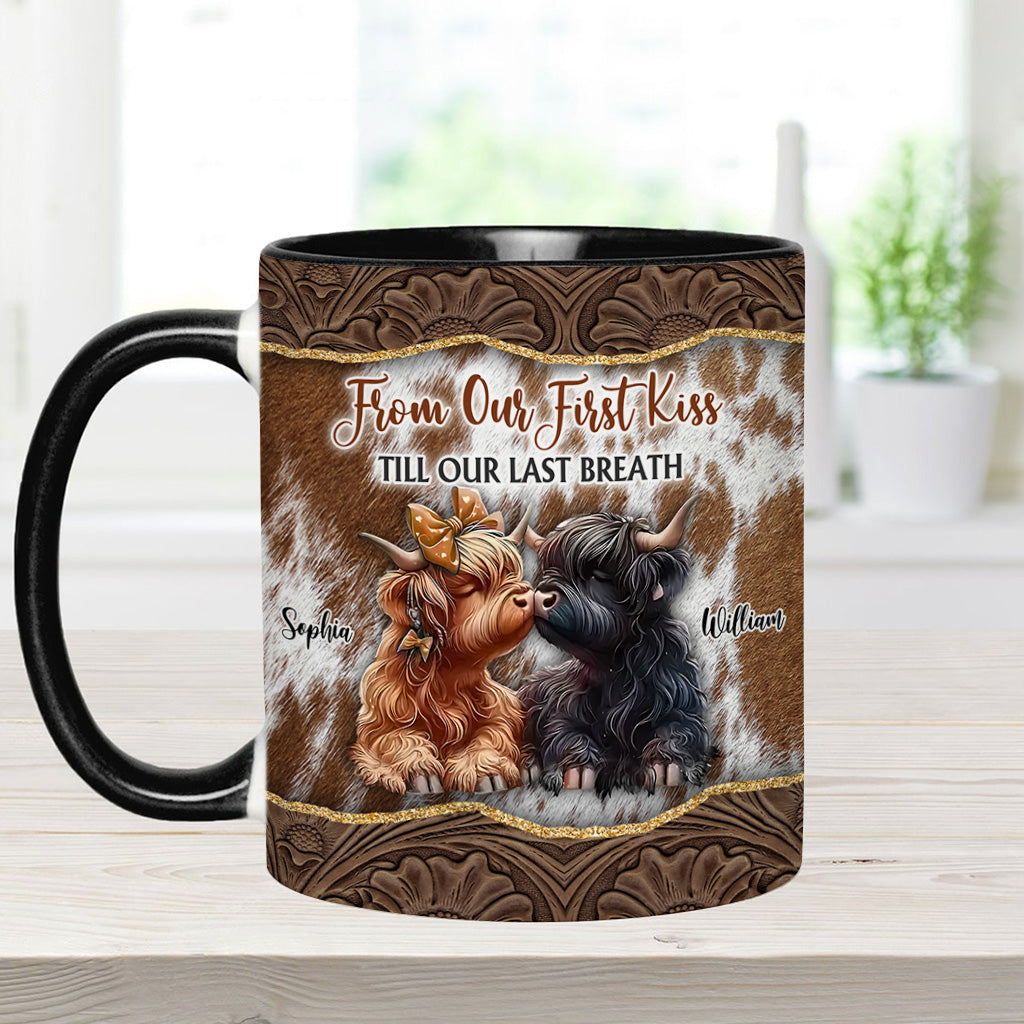 From Our First Kiss Till Our Last Breath - Personalized Accent Mug