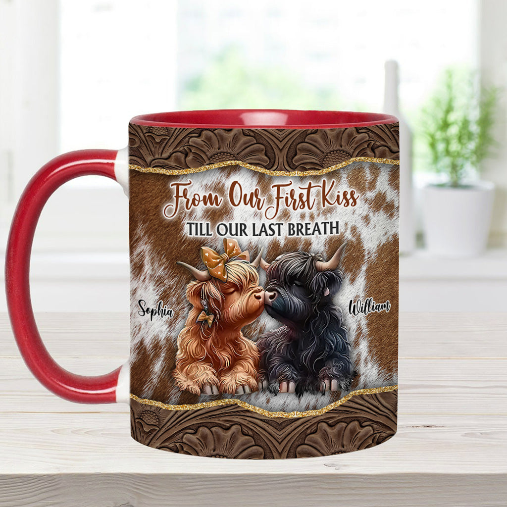 From Our First Kiss Till Our Last Breath - Personalized Accent Mug