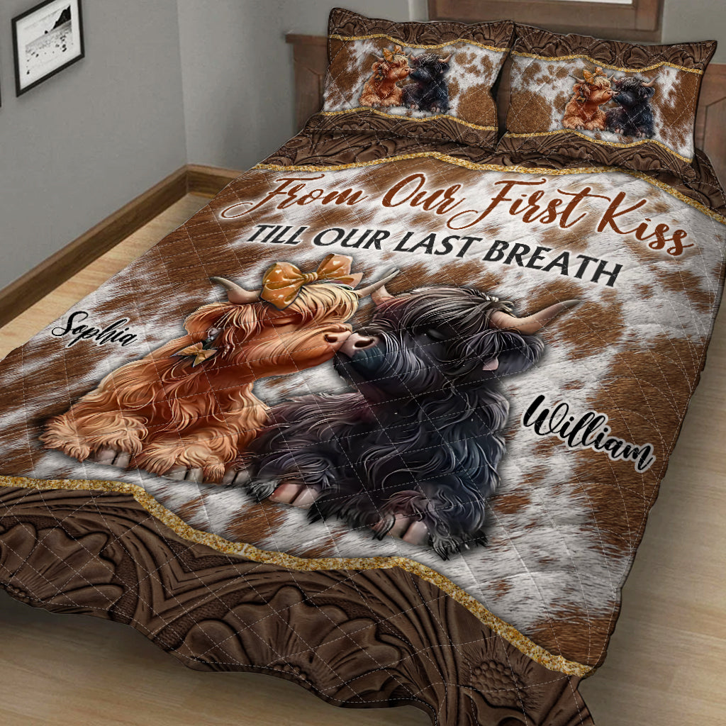From Our First Kiss Till Our Last Breath - Personalized Quilt Set