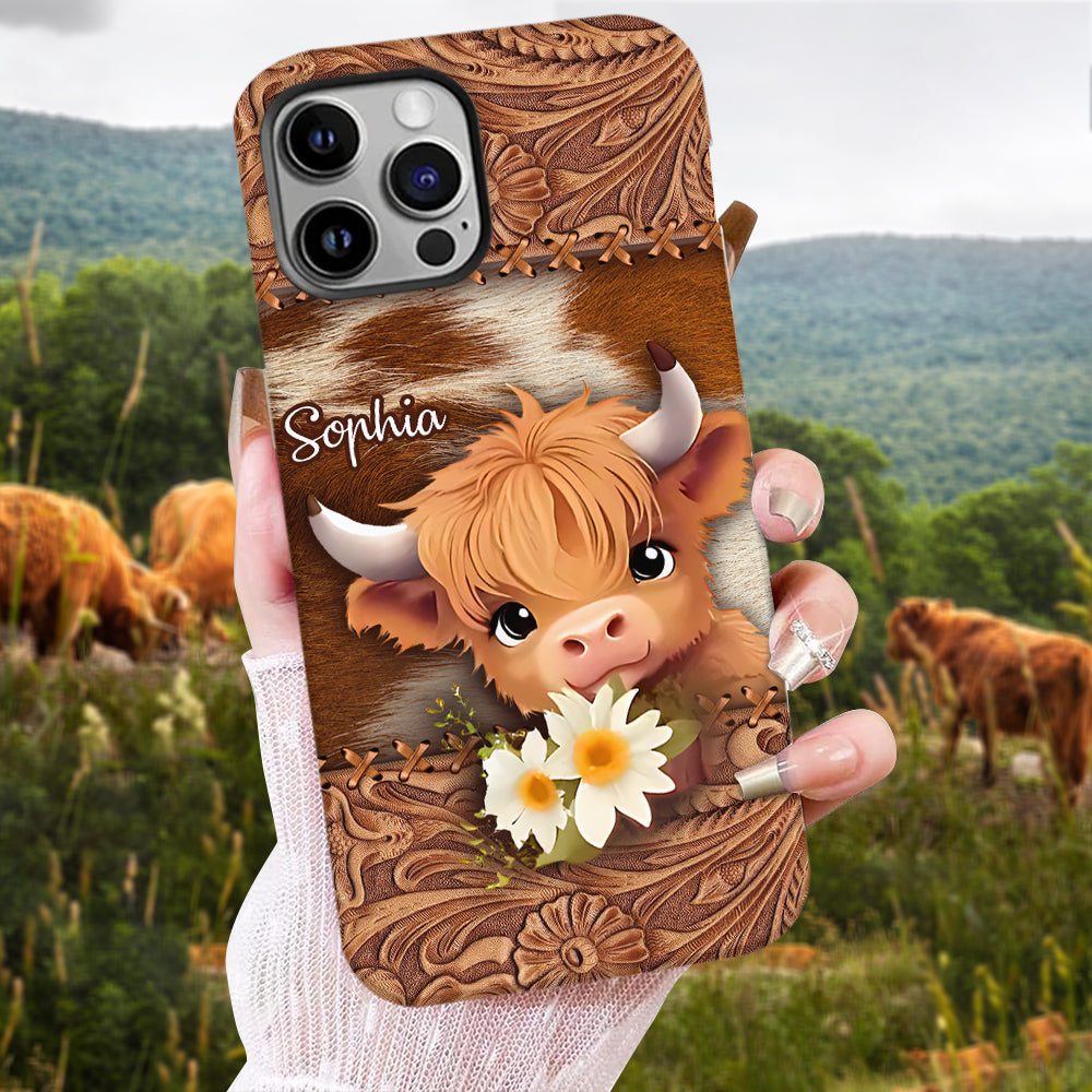 Cute Highland Cow - Personalized Full Print Phone Case