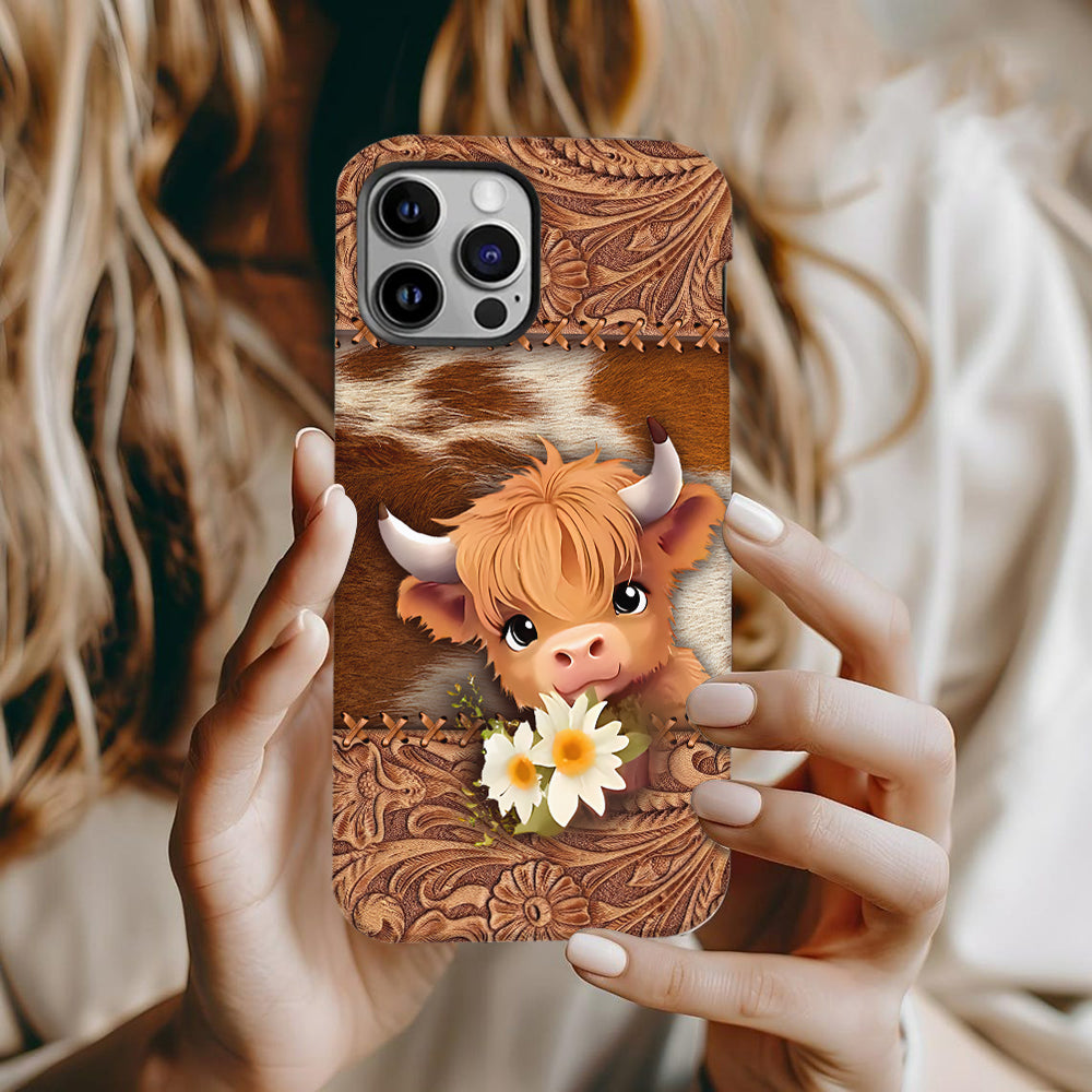 Cute Highland Cow - Personalized Full Print Phone Case